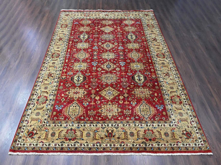 10'0" x 13'11" New Hand Knotted Red Wool Rectangle Oriental Rug - MOA10210450