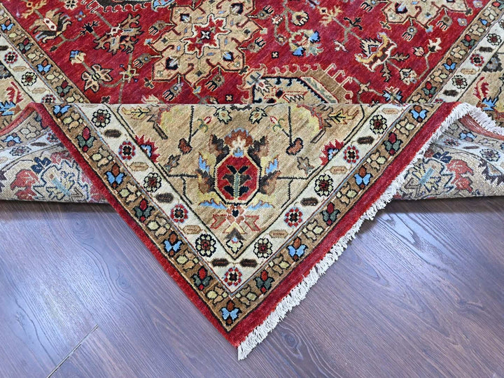 10'0" x 13'11" New Hand Knotted Red Wool Rectangle Oriental Rug - MOA10210450