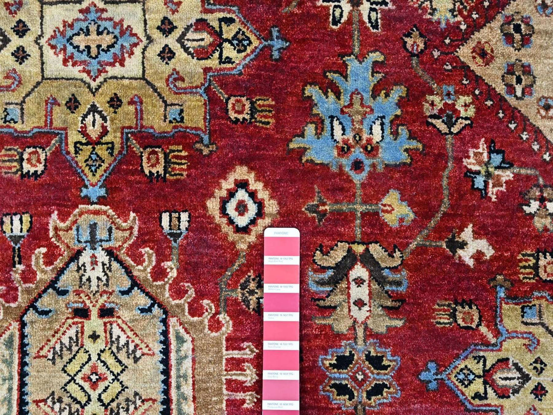 10'0" x 13'11" New Hand Knotted Red Wool Rectangle Oriental Rug - MOA10210450