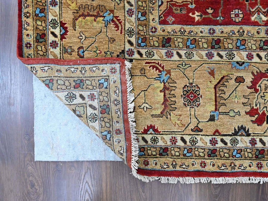 12'0" x 14'9" New Hand Knotted Red Wool Rectangle Oriental Rug - MOA10210451