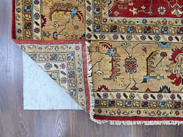 12'0" x 14'9" New Hand Knotted Red Wool Rectangle Oriental Rug - MOA10210451