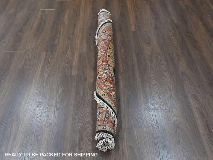 5'11" x 6'0" New Hand Knotted Black Wool Round Oriental Rug - MOA10210453