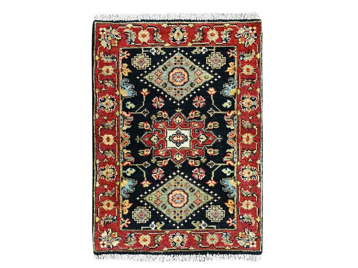 2'1" x 3'0" New Hand Knotted Black Wool Rectangle Oriental Rug - MOA10210455