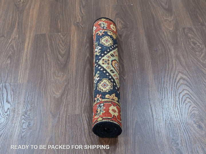 2'1" x 3'0" New Hand Knotted Black Wool Rectangle Oriental Rug - MOA10210455