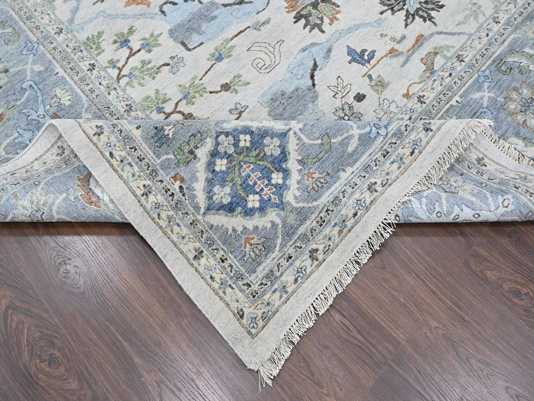 12'0" x 17'8" New Hand Knotted Grey Wool Rectangle Oriental Rug - MOA10210457