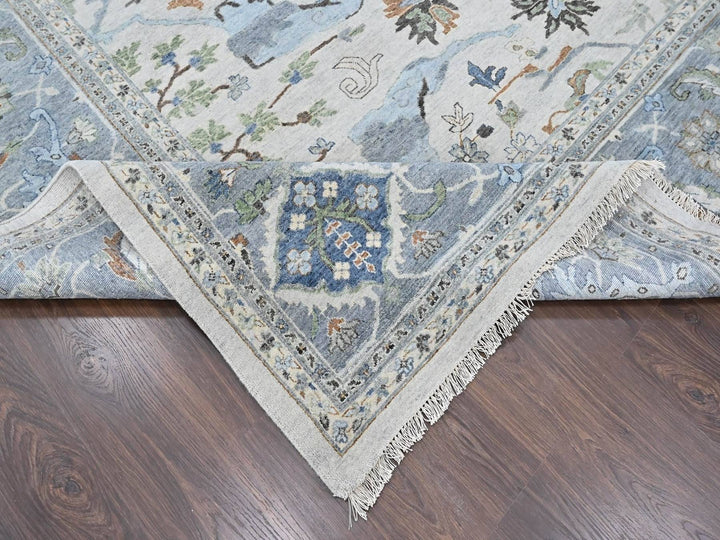 12'0" x 17'8" New Hand Knotted Grey Wool Rectangle Oriental Rug - MOA10210457