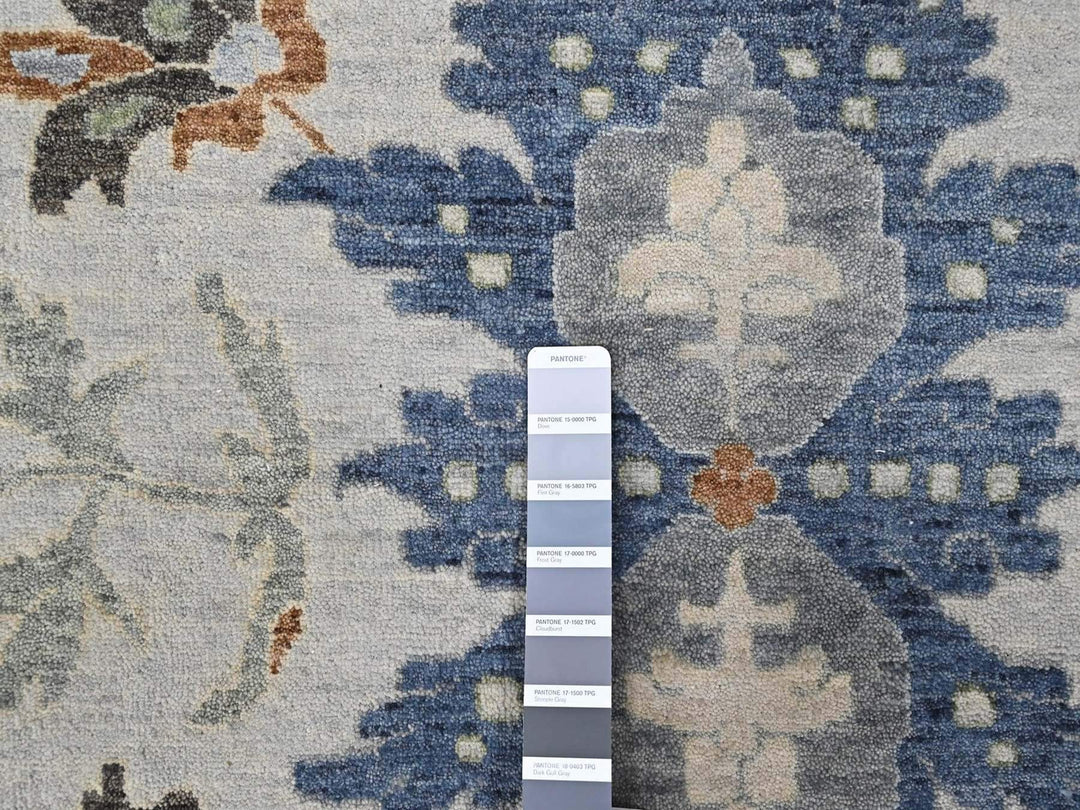 12'0" x 17'8" New Hand Knotted Grey Wool Rectangle Oriental Rug - MOA10210457