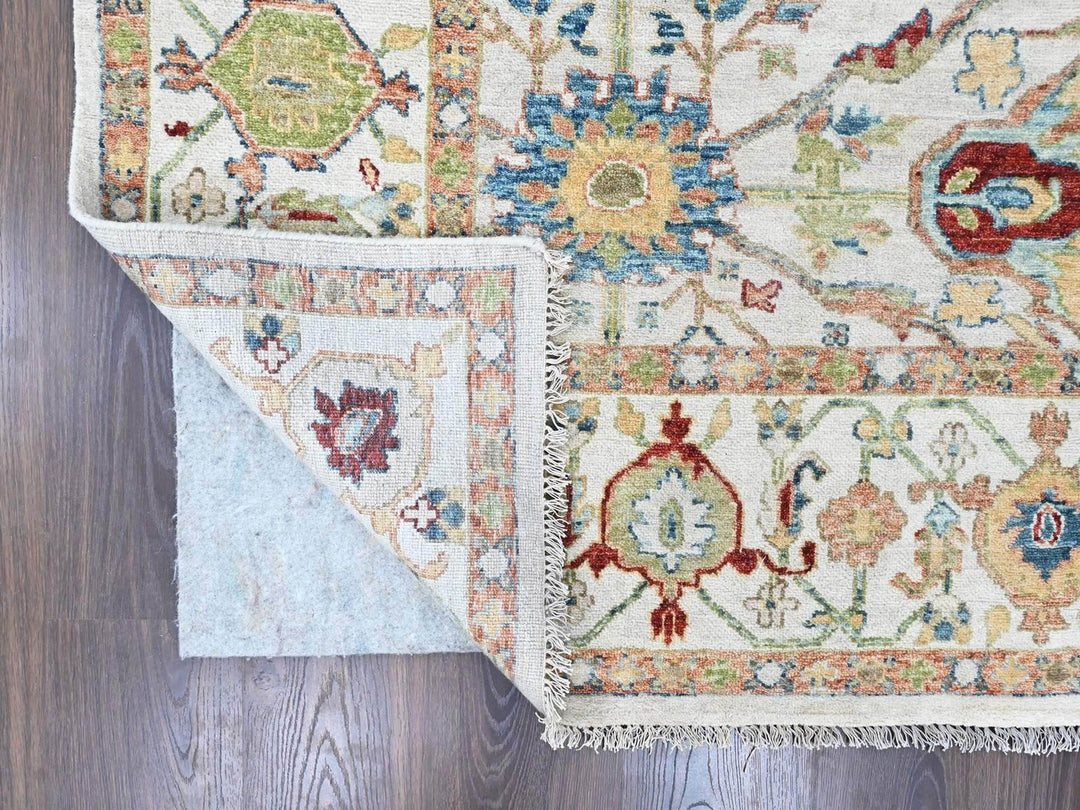 8'10" x 11'10" New Hand Knotted Ivory Wool Rectangle Oriental Rug - MOA10210458