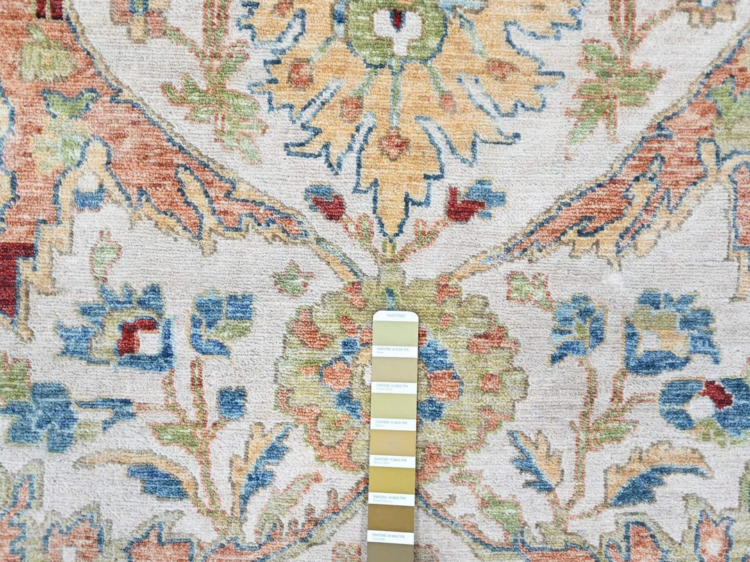 8'10" x 11'10" New Hand Knotted Ivory Wool Rectangle Oriental Rug - MOA10210458