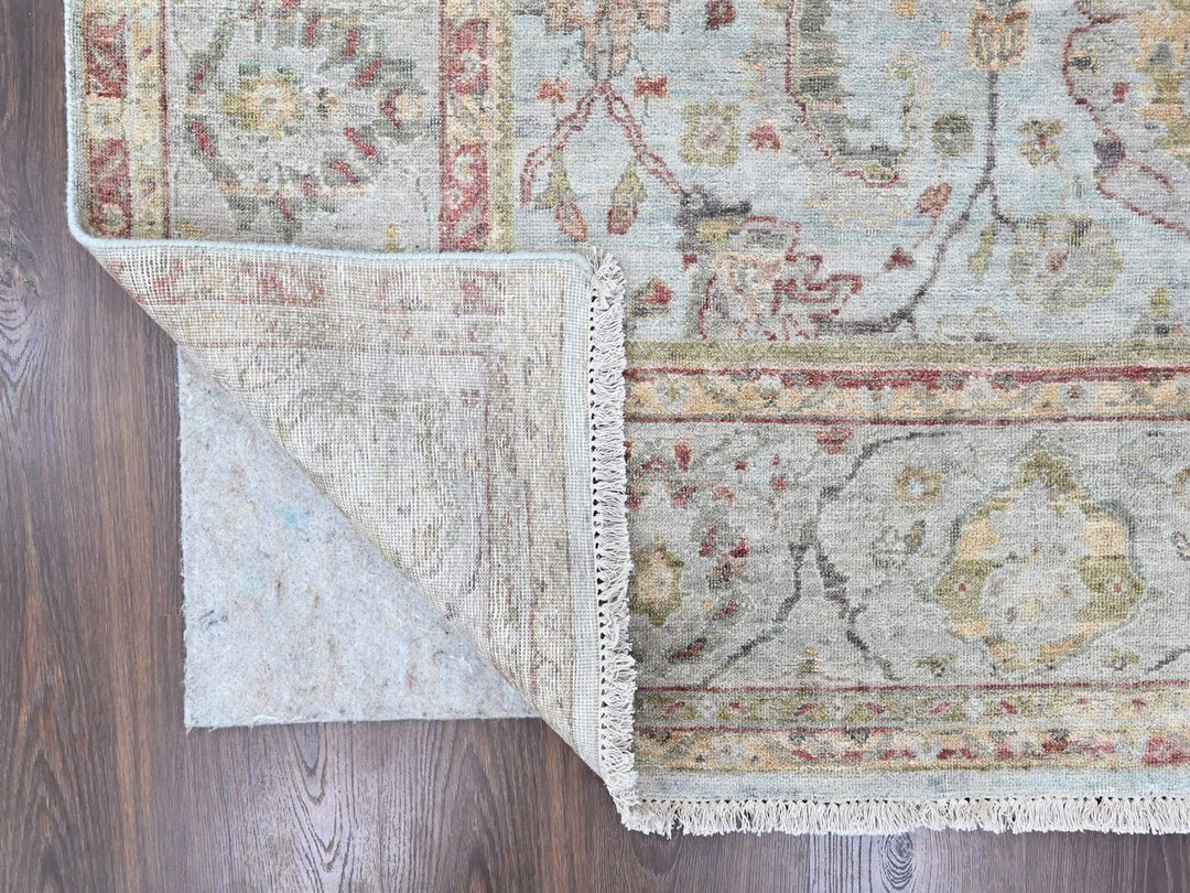 7'10" x 9'11" New Hand Knotted Grey Wool Rectangle Oriental Rug - MOA10210459