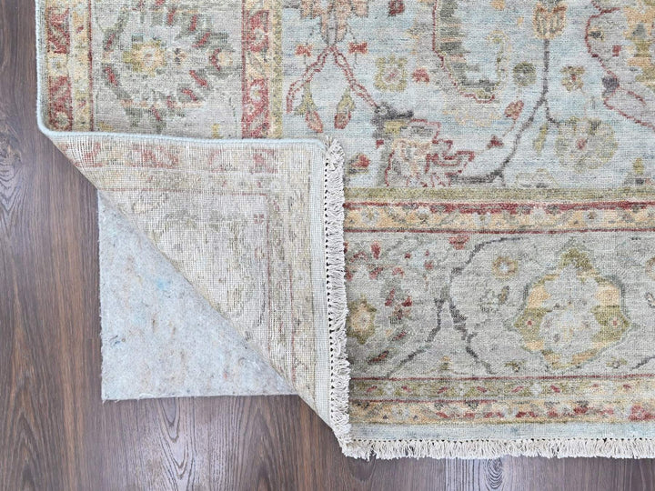 7'10" x 9'11" New Hand Knotted Grey Wool Rectangle Oriental Rug - MOA10210459