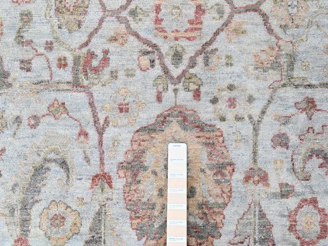 7'10" x 9'11" New Hand Knotted Grey Wool Rectangle Oriental Rug - MOA10210459