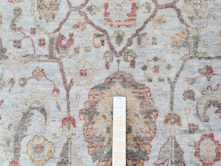 7'10" x 9'11" New Hand Knotted Grey Wool Rectangle Oriental Rug - MOA10210459