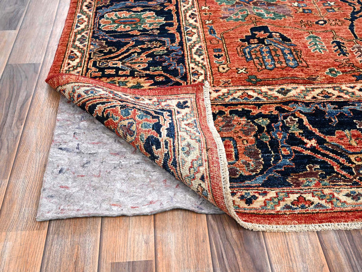 7'11" x 10'4" New Hand Knotted Red Wool Rectangle Oriental Rug - MOA1021045