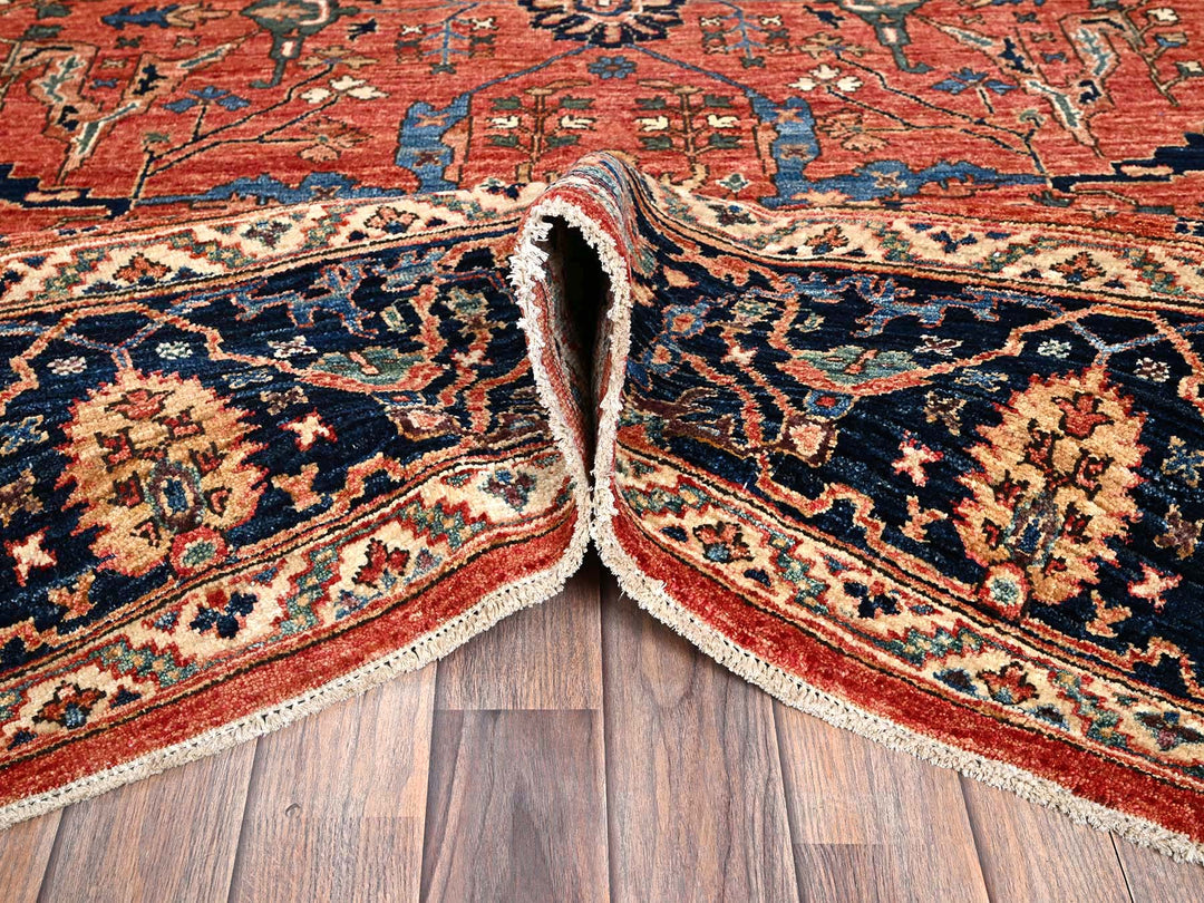 7'11" x 10'4" New Hand Knotted Red Wool Rectangle Oriental Rug - MOA1021045