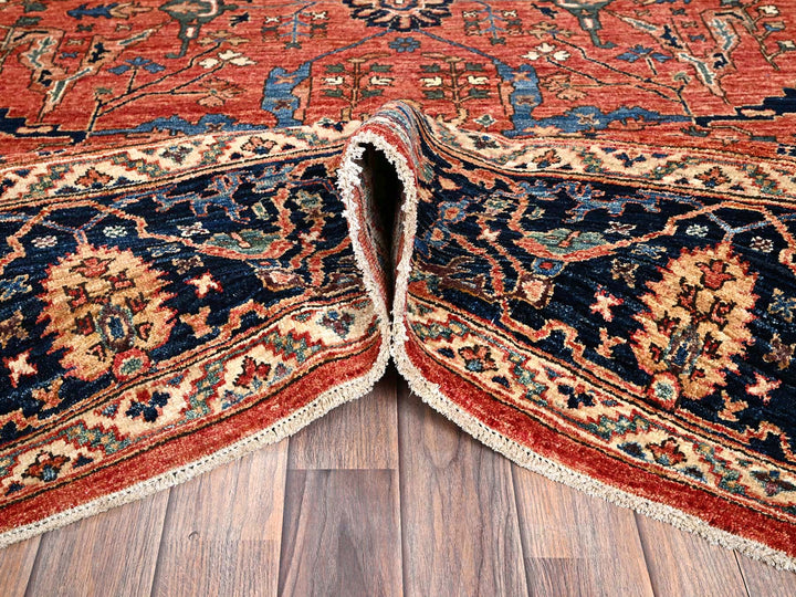 7'11" x 10'4" New Hand Knotted Red Wool Rectangle Oriental Rug - MOA1021045