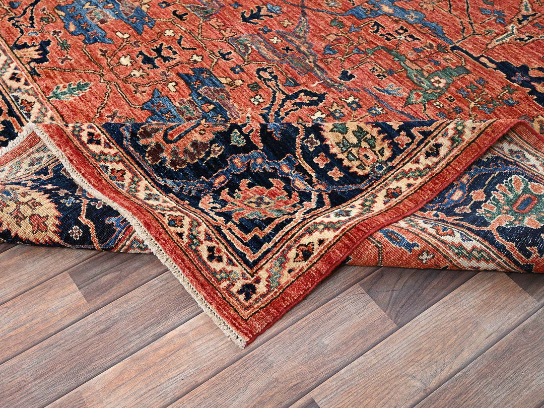 7'11" x 10'4" New Hand Knotted Red Wool Rectangle Oriental Rug - MOA1021045