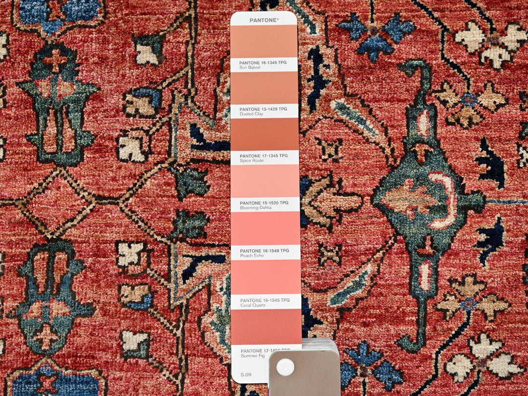 7'11" x 10'4" New Hand Knotted Red Wool Rectangle Oriental Rug - MOA1021045