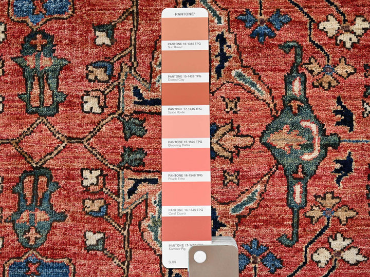 7'11" x 10'4" New Hand Knotted Red Wool Rectangle Oriental Rug - MOA1021045