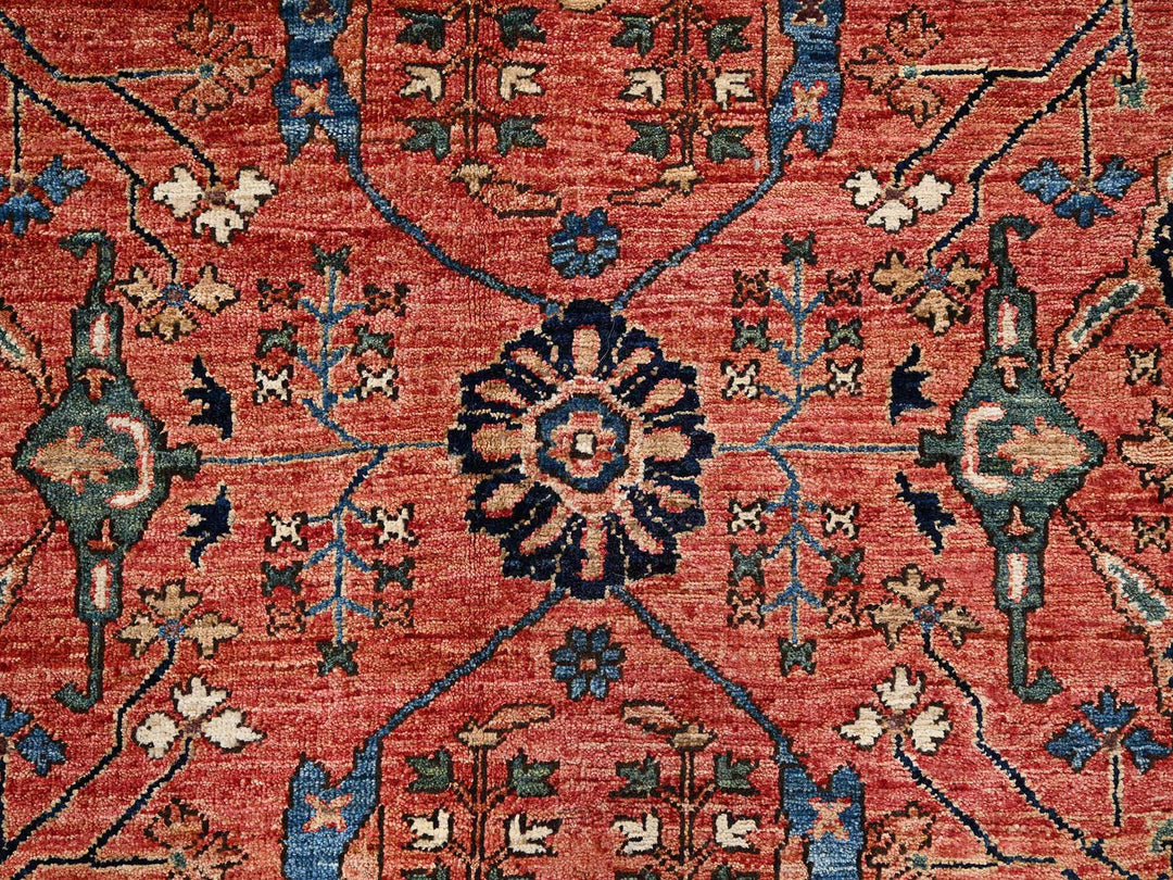 7'11" x 10'4" New Hand Knotted Red Wool Rectangle Oriental Rug - MOA1021045
