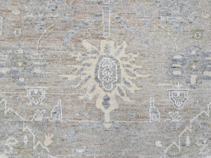 8'10" x 11'9" New Hand Knotted Green Wool Rectangle Oriental Rug - MOA10210461