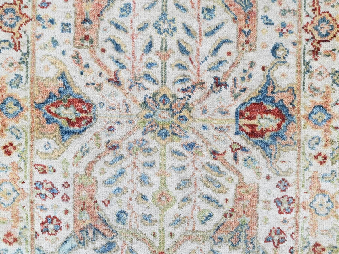 2'0" x 2'11" New Hand Knotted Ivory Wool Rectangle Oriental Rug - MOA10210463