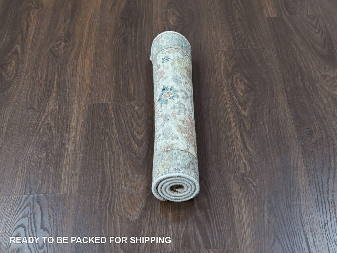 2'0" x 3'0" New Hand Knotted Beige Wool Rectangle Oriental Rug - MOA10210464