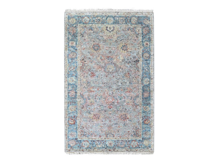 3'0" x 4'11" New Hand Knotted Pink Wool Rectangle Oriental Rug - MOA10210466