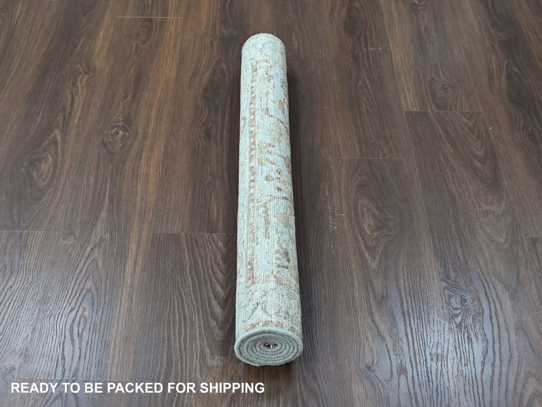 2'11" x 4'11" New Hand Knotted Grey Wool Rectangle Oriental Rug - MOA10210467