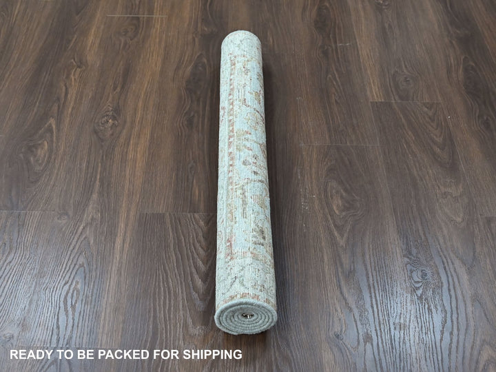 2'11" x 4'11" New Hand Knotted Grey Wool Rectangle Oriental Rug - MOA10210467