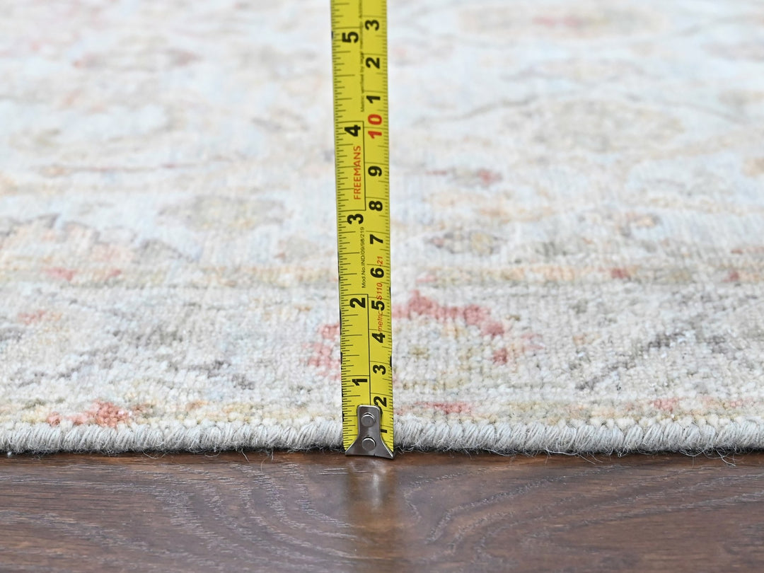 2'11" x 4'11" New Hand Knotted Grey Wool Rectangle Oriental Rug - MOA10210467