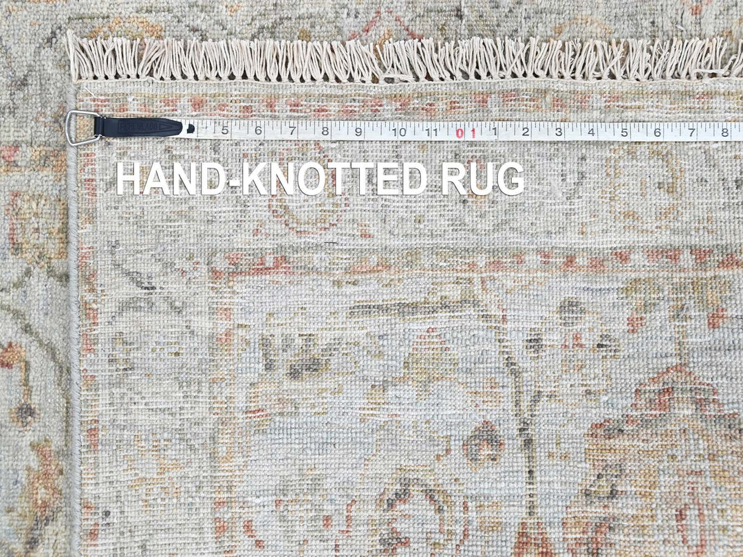 2'11" x 4'11" New Hand Knotted Grey Wool Rectangle Oriental Rug - MOA10210467