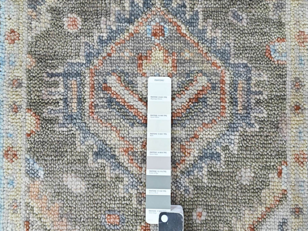 2'0" x 3'0" New Hand Knotted Green Wool Rectangle Oriental Rug - MOA10210468