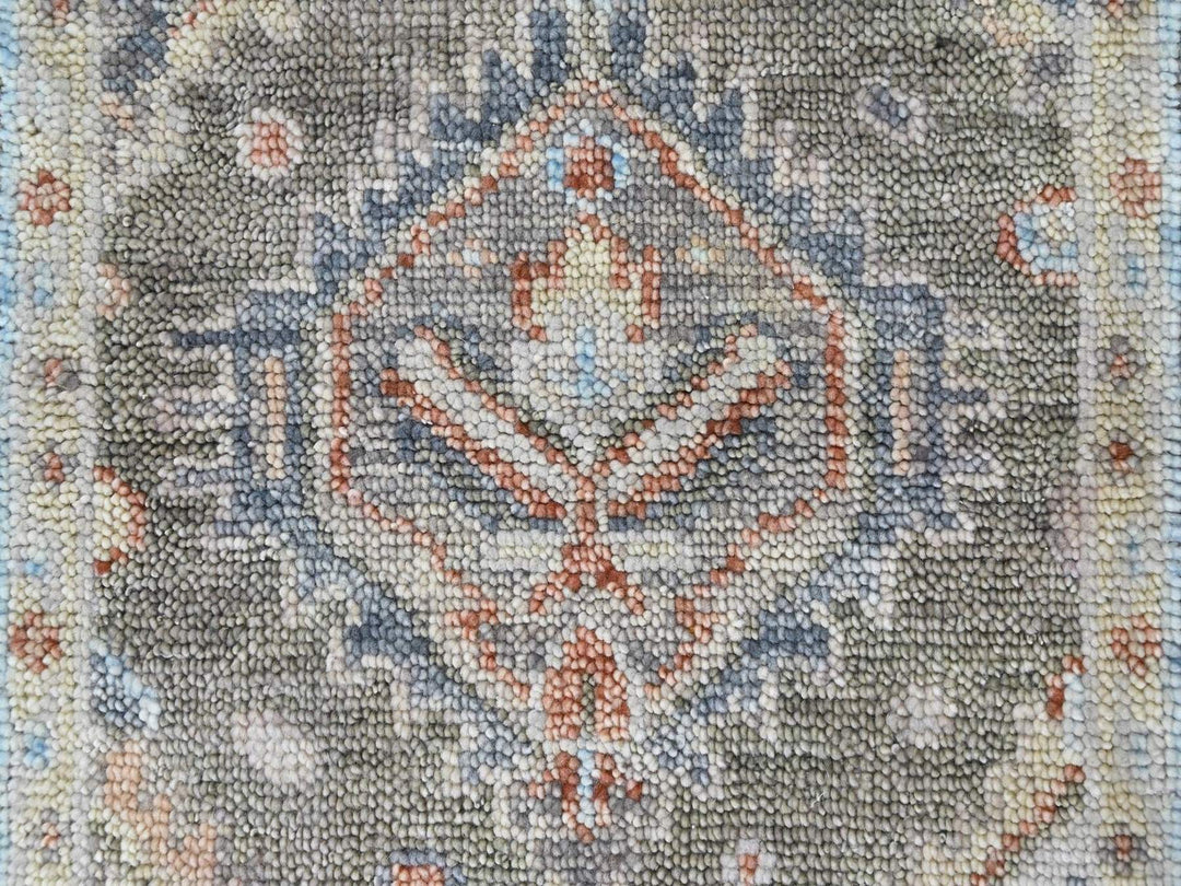 2'0" x 3'0" New Hand Knotted Green Wool Rectangle Oriental Rug - MOA10210468