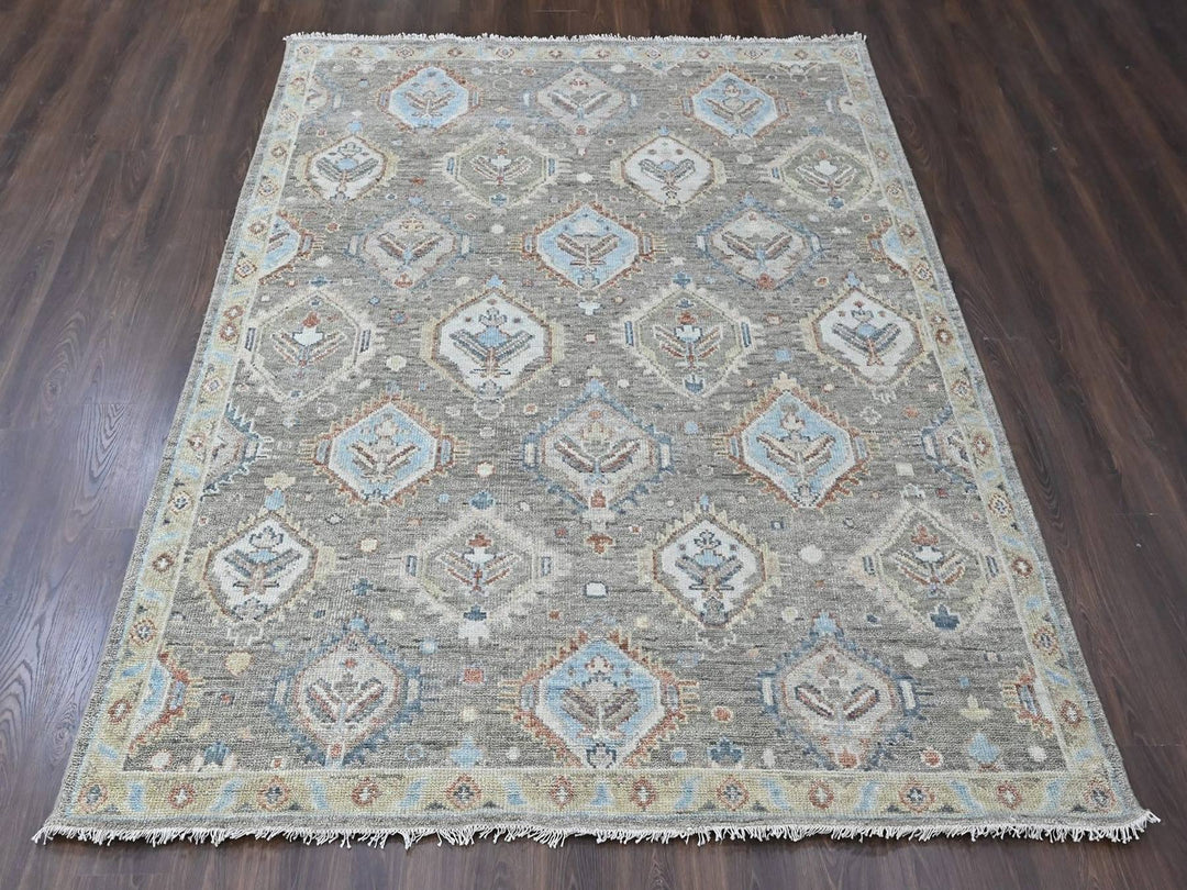 8'0" x 9'9" New Hand Knotted Green Wool Rectangle Oriental Rug - MOA10210470