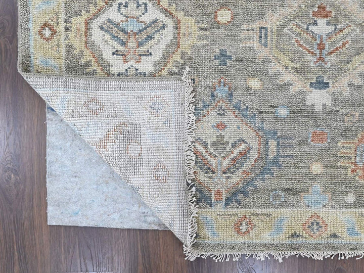 8'0" x 9'9" New Hand Knotted Green Wool Rectangle Oriental Rug - MOA10210470