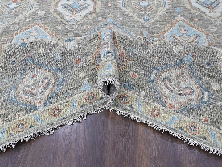 8'0" x 9'9" New Hand Knotted Green Wool Rectangle Oriental Rug - MOA10210470