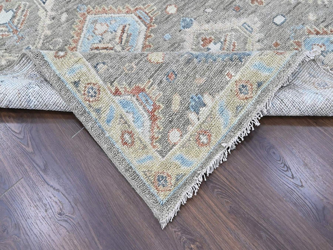 8'0" x 9'9" New Hand Knotted Green Wool Rectangle Oriental Rug - MOA10210470