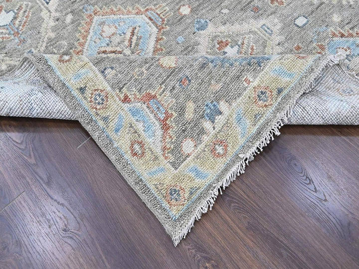8'0" x 9'9" New Hand Knotted Green Wool Rectangle Oriental Rug - MOA10210470
