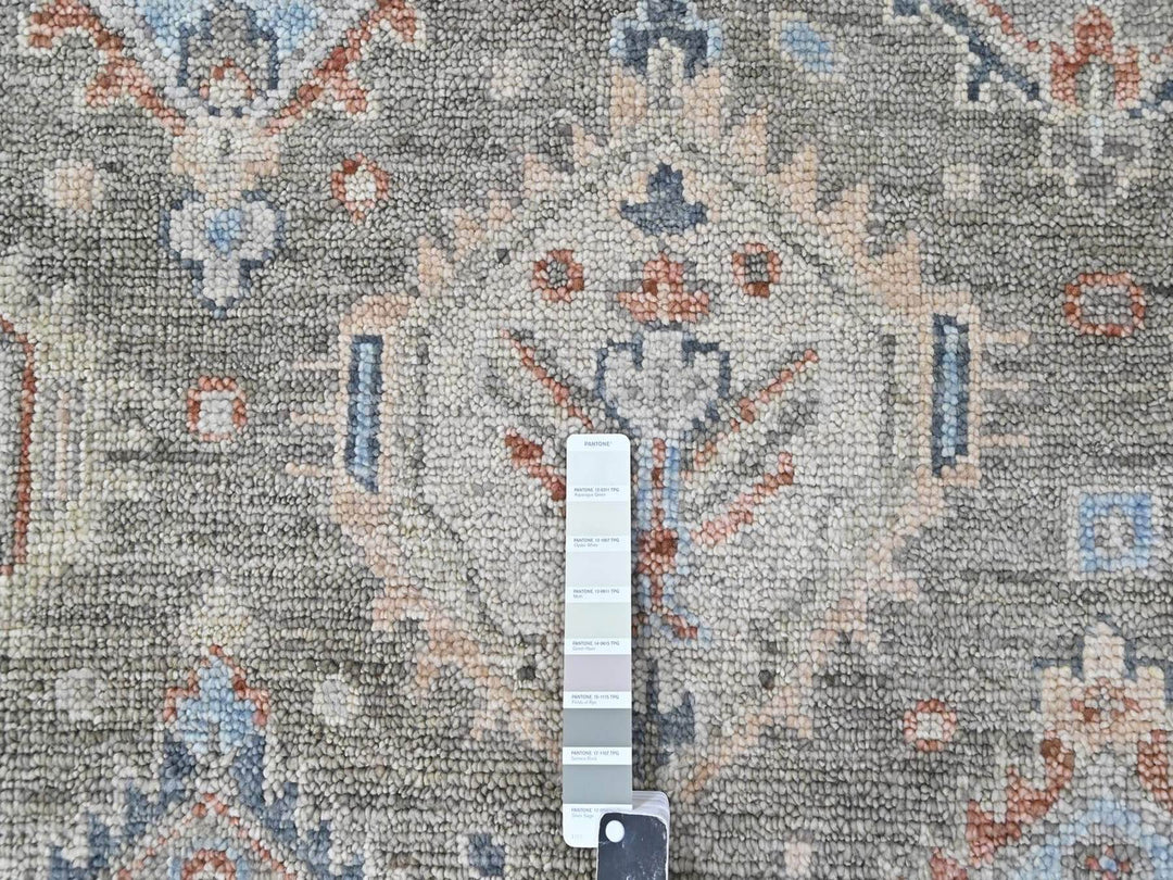 8'11" x 11'10" New Hand Knotted Green Wool Rectangle Oriental Rug - MOA10210471