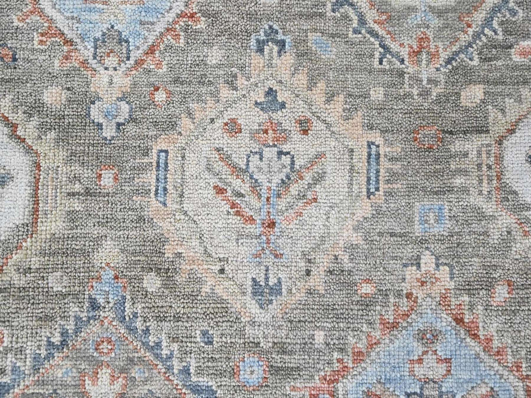 8'11" x 11'10" New Hand Knotted Green Wool Rectangle Oriental Rug - MOA10210471
