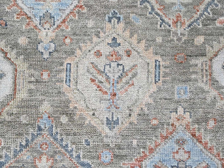 8'11" x 11'10" New Hand Knotted Green Wool Rectangle Oriental Rug - MOA10210471