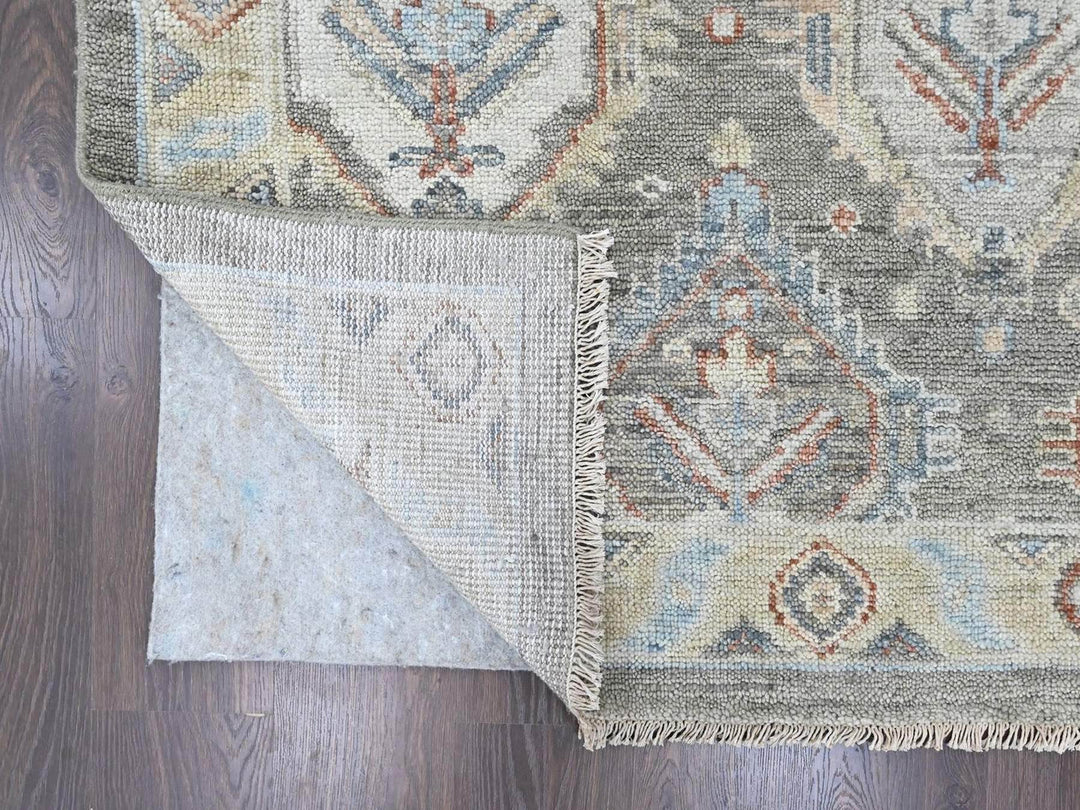 11'10" x 14'11" New Hand Knotted Green Wool Rectangle Oriental Rug - MOA10210473