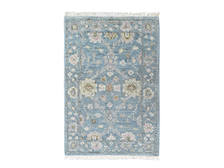 2'0" x 3'1" New Hand Knotted Blue Wool Rectangle Oriental Rug - MOA10210474
