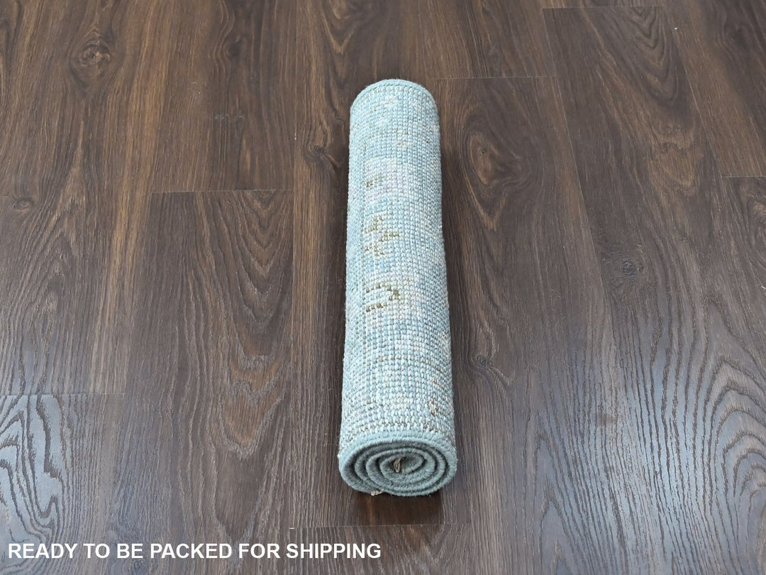 2'0" x 3'1" New Hand Knotted Blue Wool Rectangle Oriental Rug - MOA10210475