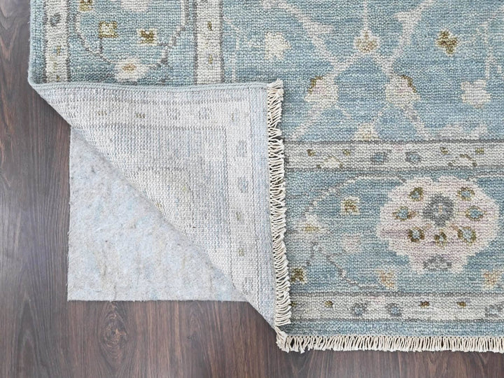 7'11" x 10'0" New Hand Knotted Blue Wool Rectangle Oriental Rug - MOA10210476