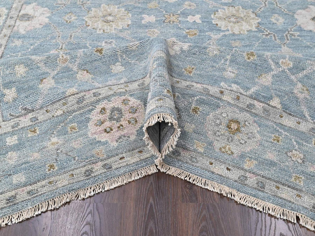 7'11" x 10'0" New Hand Knotted Blue Wool Rectangle Oriental Rug - MOA10210476