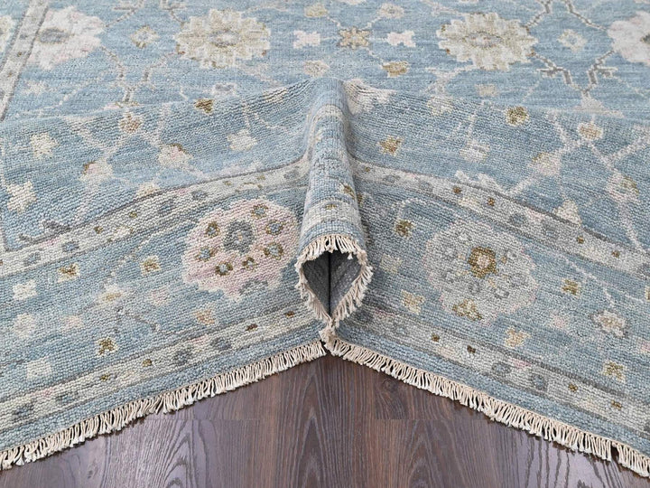 7'11" x 10'0" New Hand Knotted Blue Wool Rectangle Oriental Rug - MOA10210476