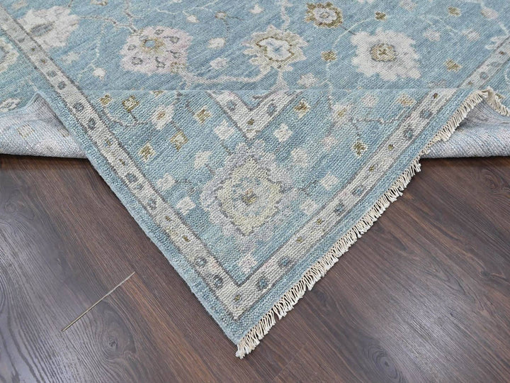 7'11" x 10'0" New Hand Knotted Blue Wool Rectangle Oriental Rug - MOA10210476