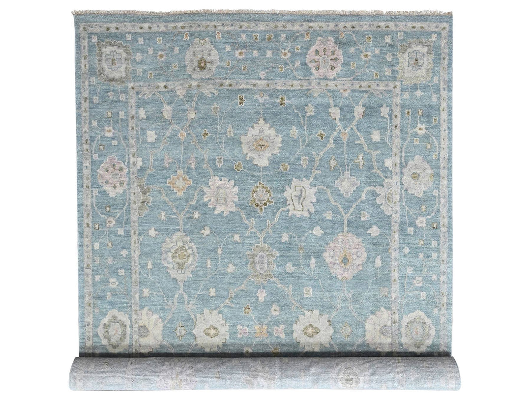 10'0" x 13'11" New Hand Knotted Blue Wool Rectangle Oriental Rug - MOA10210477